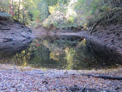 巌窟滝の上の池